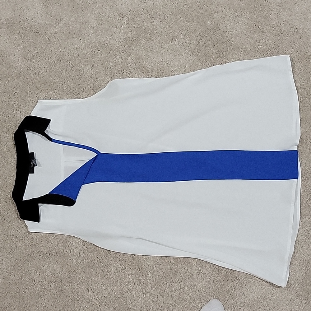 Alfani blouse tank size 12 white blue black